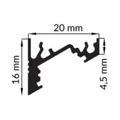 Profilé LED d'angle pour ruban LED 10mm 2