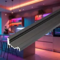 Profilé LED d'angle noir pour ruban LED 14mm