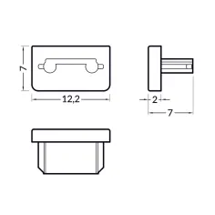 Bouchons gris pour profilé LED extra plat – Finition propre 2