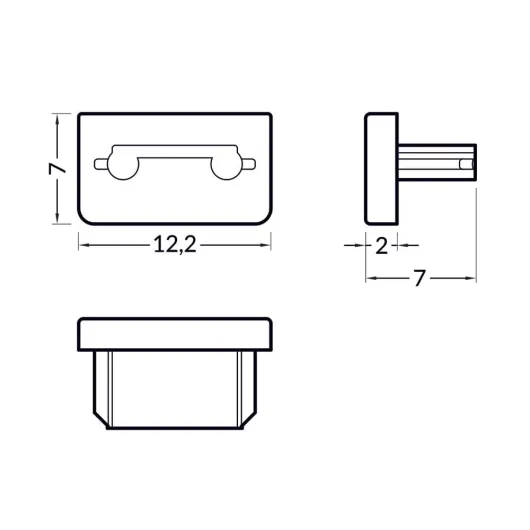Bouchons gris pour profilé LED extra plat – Finition propre