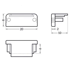 Bouchons noirs – Finition design pour profilé LED SURFACE L 2