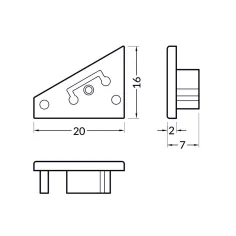 Bouchons gris – Finition d’angle propre pour profilé LED 2