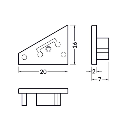 Bouchons noirs – Finition angle design profilé LED