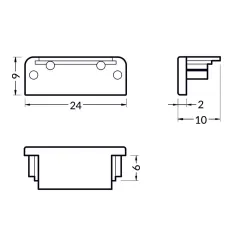 Bouchons noirs – Finition design pour profilé LED XL 2