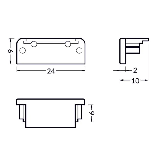 Bouchons noirs – Finition design pour profilé LED XL