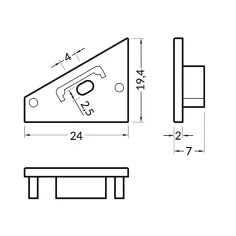 Bouchons noirs – Finition design pour profilé LED d’angle XL 2
