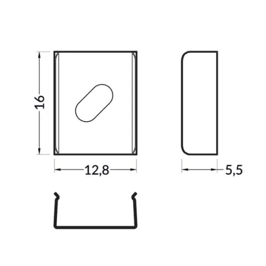 Dimensions des clips de fixation pour profilé LED extra plat