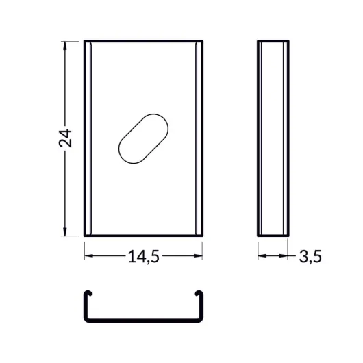 Dimensions des clips de fixation pour profilé LED d'angle