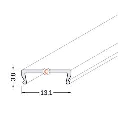 Diffuseur à clipser transparent pour profilé LED à poser en surface 2
