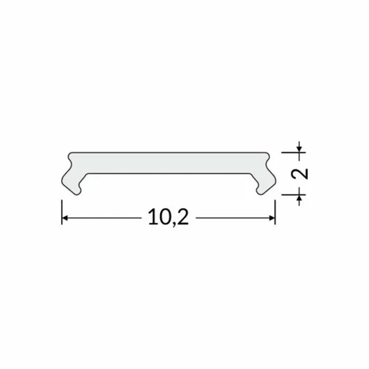 Dimensions du diffuseur à clipser noir pour profilé LED extra fin