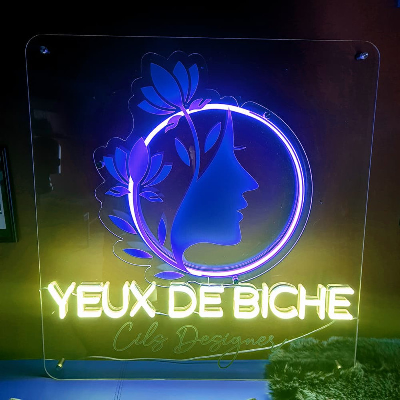 Enseigne lumineuse spéciale LOGO avec animations pour entreprises et commerces